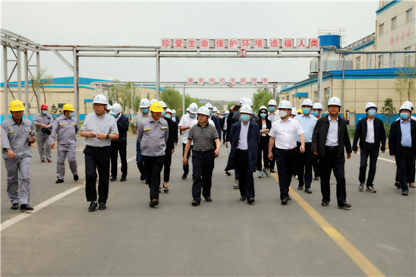 CG电子游戏集团复工复产促增添项目观摩聚会与会职员走进大秦国源三秦环保秦邦园区在榆项目